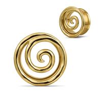 COOEAR Túnel de oreja y tapón de rosca, calibre de carne para aretes, diseño de caracol, expansor de 22 mm.