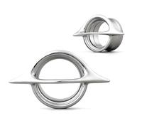 COOEAR Túnel de oreja y tapón de rosca, doble calibre acampanado para aretes, 1 par de dilatadores de piercing., 2g(6mm), Acero inoxidable, Arenisca