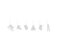 Cooee Design Deco Winter activities adornos navideños. pack de 6 Acero inoxidable