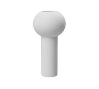 Cooee Design Jarrón Pillar de cerámica en Color Blanco, Hecho a Mano, diámetro: 12 cm, Altura: 24 cm, HI-028-27-WH
