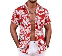 COOFANDY Camisa Hawaiana de Manga Corta de Verano para Hombre con Botones, Estilo Resort Ligera y Casual