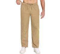 COOFANDY Jeans elásticos para hombre, ajuste holgado, corte recto, cintura elástica, con cordón ajustable, jeans cargo clásicos básicos, 3XL