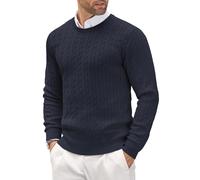 COOFANDY Jersey de Cuello Redondo para Hombre Ligero Informal y de Punto Fino con Diseño Texturizado Bleu Violet S