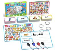 Coogam Buscar y encontrar tarjetas de actividades para niños de 3 4 5 años, Montessori signos palabras forma de color para cesta de Pascua Stuffers, aprendizaje educativo preescolar regalo de juguete