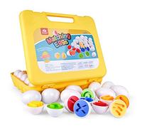 Coogam Cartas Huevos A Juego 26PCS ABC Color del Alfabeto Reconocimiento Clasificador Rompecabezas Juego de Viaje de Pascua Mayúscula Educación motora Fina Regalo Montessori para niño pequeño