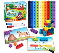 Coogam Cubos de matemáticas, Manipulativos Bloques de conteo de números con actividad, juguete de construcción de matemáticas, regalo para el aprendizaje de jardín de infantes preescolar
