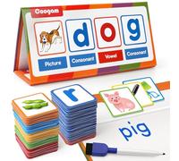 Coogam Generador de Palabras CVC, Juguete de Escritorio magnético CVC para Lectura de Palabras y ortografía, Juguete Educativo Montessori para Juegos de Voz para niños de 3 a 4 a 5 años