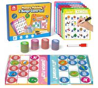Coogam Juego de bingo del alfabeto, ABC Alphabet Matching Board para el aprendizaje, actividades de reconocimiento de patrones de color, juguetes de regalo para niños preescolares 3-4-5