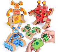 Coogam juego de bloques de construcción de robots de madera, Snap juntos constructor de robots, STEM desmontar juego de robot, habilidades motoras finas habilidades educativas juguetes educativos