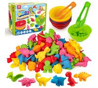 Coogam Juego de juguetes de dinosaurios para contar y clasificar, juego de clasificación de colores, juguetes de aprendizaje Montessori para habilidades motoras finas, juguetes educativos Montessori
