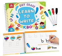 Coogam - Libro de ejercicios para aprender a escribir, números, letras, libro de práctica, alfabeto ABC, palabras visuales, escritura a mano, juguete educativo Montessori para niños en edad preescolar