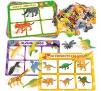 Coogam Montessori - Juguetes de clasificación para niños, animales, dinosaurios, pájaros, insectos, juego a juego, actividades de aprendizaje motriz fina, juguete educativo, regalo para niños de un