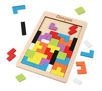 Coogam Puzzle de Madera 40 Piezas Tangram Jigsaw Brain Teaser Toy para Adulto Caja de Rompecabezas de Madera Juego de Cerebro Bloque de Construcción Inteligencia Regalo Educativo para Niños