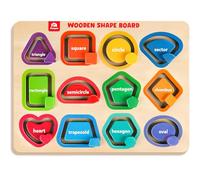 Coogam Rompecabezas de madera con forma de color para niños pequeños, clasificar y apilar, actividades de juego a juego, juguetes educativos de aprendizaje de motricidad fina para niños de 3, 4, 5