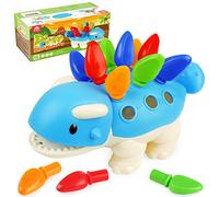 Coogam Spike El Anquilosaurio Juguetes Sensoriales 13 Piezas, clasificación apilable Dino Reconocimiento de Color Montessori Habilidades motoras Finas Juego Educativo para niños de 2 3 4 años