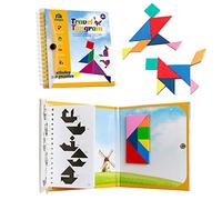 Coogam Viaje magnético Tangram Puzzles Libro Juego Tangrams Jigsaw Formas Disección con Solución para Niños Adulto Holiday Traveler Tangoes Challenge IQ Educational Toy (360 Patrones)