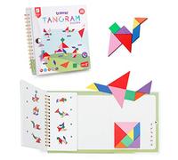 Coogam Viajes Tangram Puzzle con 3 Set de Tangram magnético - Viaje Tangos Rompecabezas Formas Disección Juegos con Solución - Libro de Inteligencia Juguete Educativo