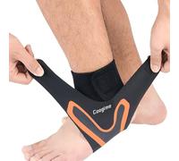 Coogime 2 piezas tobillera, banda de tobillo flexible para futbol, vendaje para fascitis plantar, tobillera transpirable flexible (Orange, L)
