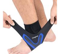 Coogime 2 piezas tobillera, banda de tobillo flexible para futbol, vendaje para fascitis plantar, tobillera transpirable flexible (Blue, S)