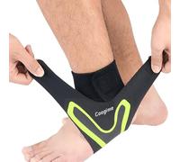 Coogime 2 piezas tobillera, banda de tobillo flexible para futbol, vendaje para fascitis plantar, tobillera transpirable flexible (Green, S)