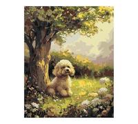 Cooiiye Animal perro de campo Pintar por Numeros Adultos,con Marco Cuadros para Pintar por Números Kit, Lienzos el Pintar Acrilico Manualidades Hogar Pared Decoracion (40x50cm)