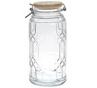 Cook Concept Bote de Conserva de Vidrio de 2.7 Litros, Tapa de Bambú - Capacidad 2.7L - No Apto Microondas ni Lavavajillas