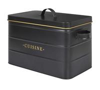 COOK CONCEPT Bote de Metal Hermético Alimentos Secos 1 L Negro y Dorado | Metal de calidad, hermético, conservación de alimentos secos, capacidad 1 L, diseño negro y dorado, duradero, fácil cuidado