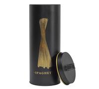 COOK CONCEPT Bote de Metal para Espaguetis Hermético 1,5 L Negro y Oro | Metal resistente, hermético, conservación de espaguetis y pasta, capacidad 1,5 L, diseño negro y oro, fácil de limpiar
