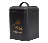 COOK CONCEPT - BT6813 Caja de Metal para Golosinas - Diseño Chic y Práctico - Diseñada para Almacenamiento y Conservación - Tamaño Grande - Color Negro y Dorado