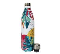 COOK CONCEPT Botella Isotérmica 50 cl INOX, Efecto Símil Piel, Marrón | Botella isotérmica 50 cero inoxidable, efecto símil piel, mantiene la temperatura, tapón hermético, portátil, marrón