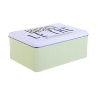 COOK CONCEPT - BT6708 Caja de Conservación Metálica para Té - Diseño Colorido y Práctico - Diseñada para Aromas - Dimensiones 20.50 x 14.70 x 8.50 cm - Color Blanco-Verde