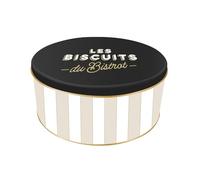 COOK CONCEPT - BT6822, Caja de Metal Bistrot para Caramelos y Galletas - Almacenamiento Estético y Práctico - Protección contra Humedad e Insectos - Tamaño 22x68 cm - Color Negro, Verde, Beige
