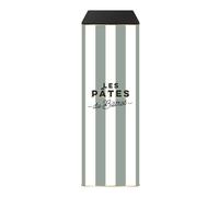 COOK CONCEPT - BT6828 Caja de Metal para Espaguetis Bistrot - Diseño Elegante - Protección Hermética - Capacidad Generosa - 12 x 30 cm - Color Negro, Verde, Beige