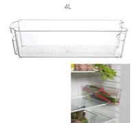 COOK CONCEPT Caja de Nevera 4 L 37x11 cm Transparente con Asas | Plástico sin BPA, capacidad 4 L, transparente, forma alargada, nevera armarios, asas, fácil de limpiar