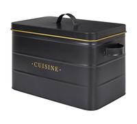 COOK CONCEPT - BT6819, Caja de Metal Elegante para Cocina, Diseñada para Conservar Alimentos Secos, Diseño Hermético, Duradera y Fácil de Mantener, Tamaño 1L, Color Negro y Dorado