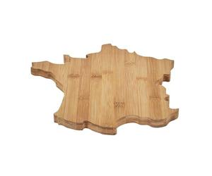 COOK CONCEPT Home Deco Factory - KA6293 Tabla de Quesos de Madera Forma Francia - Servicio de Mesa Elegante - Diseñada para Quesos y Aperitivos - Dimensiones 40 x 30 cm - Color Marrón