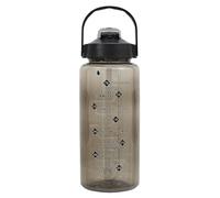 COOK CONCEPT, KA0660, Botella de motivación Transparente Negra 2L, diseño Moderno, Marcas de hidratación, Ideal para Deportes y oficinas, fácil de Limpiar, Color: Negro Transparente