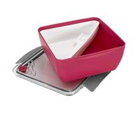 COOK CONCEPT - KA1207 Fiambrera Compartimento Extraíble con Válvula - Cierre de Cremallera, 2.6 L, Comidas Calientes y Frías, 19,5 x 18,5 x 9 cm, Color Aleatorio