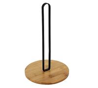 COOK CONCEPT - KA4747 - Soporte para Papel de Cocina en Bambú y Metal - Diseño Moderno - Práctico para la Cocina - Dimensiones 16x27,4 cm - Color Negro - Idea de Regalo