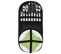 COOK CONCEPT - KA4789, Accesorio para Picnic para 2 Personas, Fiambrera Práctica y Elegante, Diseñada para Llevar, Dimensiones 24x24x4cm, Colores Caqui, Blanco, Verde