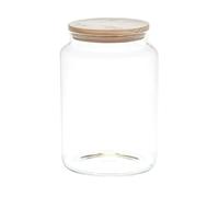 COOK CONCEPT - KA5548 Tarro de Conservación de Vidrio con Tapa de Madera, 2.9L, Almacenamiento Práctico para Alimentos, Dimensiones 23x15x15cm, Transparente - Idea de Regalo