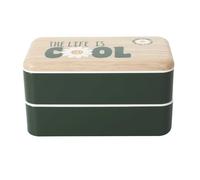 COOK CONCEPT - KA6366 Set de Comida para Llevar de 4 Piezas - Diseño Elegante y Práctico - Ideal para Picnic y Oficina - Accesorios Incluidos - Dimensiones 25 x 25 x 19 cm - Color Verde y Blanco