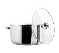 COOK CONCEPT, KC0004 - Olla de Metal con Tapa de Cristal, Capacidad 7 litros, Compatible con Todas Las Fuentes de Calor y hornos, Ideal para sopas y guisos, Plata 7 l Plata