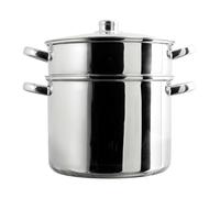 COOK CONCEPT - KC0004, Olla de Metal con Tapa de Vidrio, Capacidad 7L, Compatible con Todo Tipo de Fuegos y Horno, Ideal para Sopas y Guisos, Duradera y Fácil de Usar, Plata 7L Plata