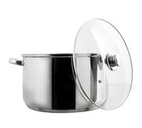 COOK CONCEPT, KC0005 - Olla de Metal con Tapa de Cristal, Capacidad de 10 l, Compatible con Todas Las Fuentes de Calor, Ideal para sopas y guisos, diseño Elegante, Acabado Plateado, 10 l Plateado