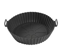 COOK CONCEPT - KC0008 Molde de Cocción Redondo de Silicona Antiadherente para Freidora de Aire, Diseñado para Cocción Sana y Fácil, Tamaño 20 cm, Color Gris