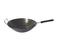 COOK CONCEPT - KC2123, Wok de Acero Antiadherente 33,5 cm, Compatible con Todos los Fuegos Incluida Inducción, con Dos Asas para Fácil Manejo, Color Negro