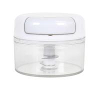 COOK CONCEPT - KD0003 Mini Picadora Manual para Utensilios de Cocina, Cuchillas de Acero Inoxidable, Ideal para Espacios Pequeños, Blanco, Transparente, Tamaño Compacto