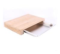 COOK CONCEPT - KD3275 Tabla de Cortar con Cajón Integrado - Bambú e INOX - Práctica y Funcional para Cocina - Dimensiones 38.5 x 26.5 x 5 cm - Color Madera