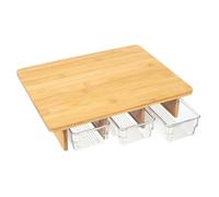 COOK CONCEPT - KD3290 Tabla de Cortar con 3 Compartimentos para Cocina - Utensilio para Corte y Almacenamiento - Dimensiones 30 x 25 x 7 cm - Multicolor